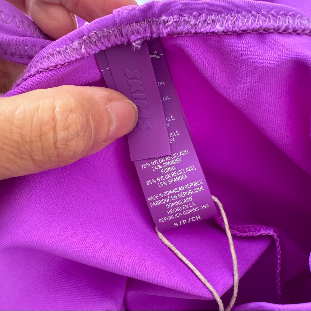 NWT Skims Recycled Swim  Cut Out Tank Dress in Violet - Picture 8 of 8